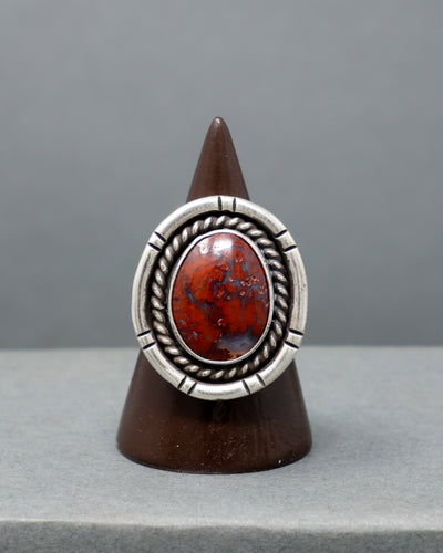 Red Moss Agate Ring size 9.5