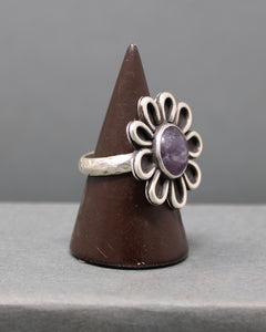Amethyst Flower Ring size 9