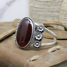 Load image into Gallery viewer, Carnelian Floral Cuff