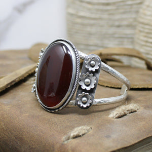 Carnelian Floral Cuff