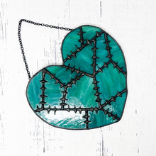 Load image into Gallery viewer, Teal Sutured Heart