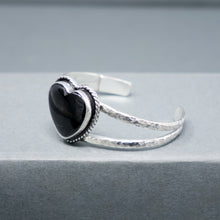 Load image into Gallery viewer, Onyx Heart Split Cuff