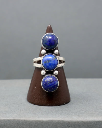 Triple Lapis Lazuli Ring size 8