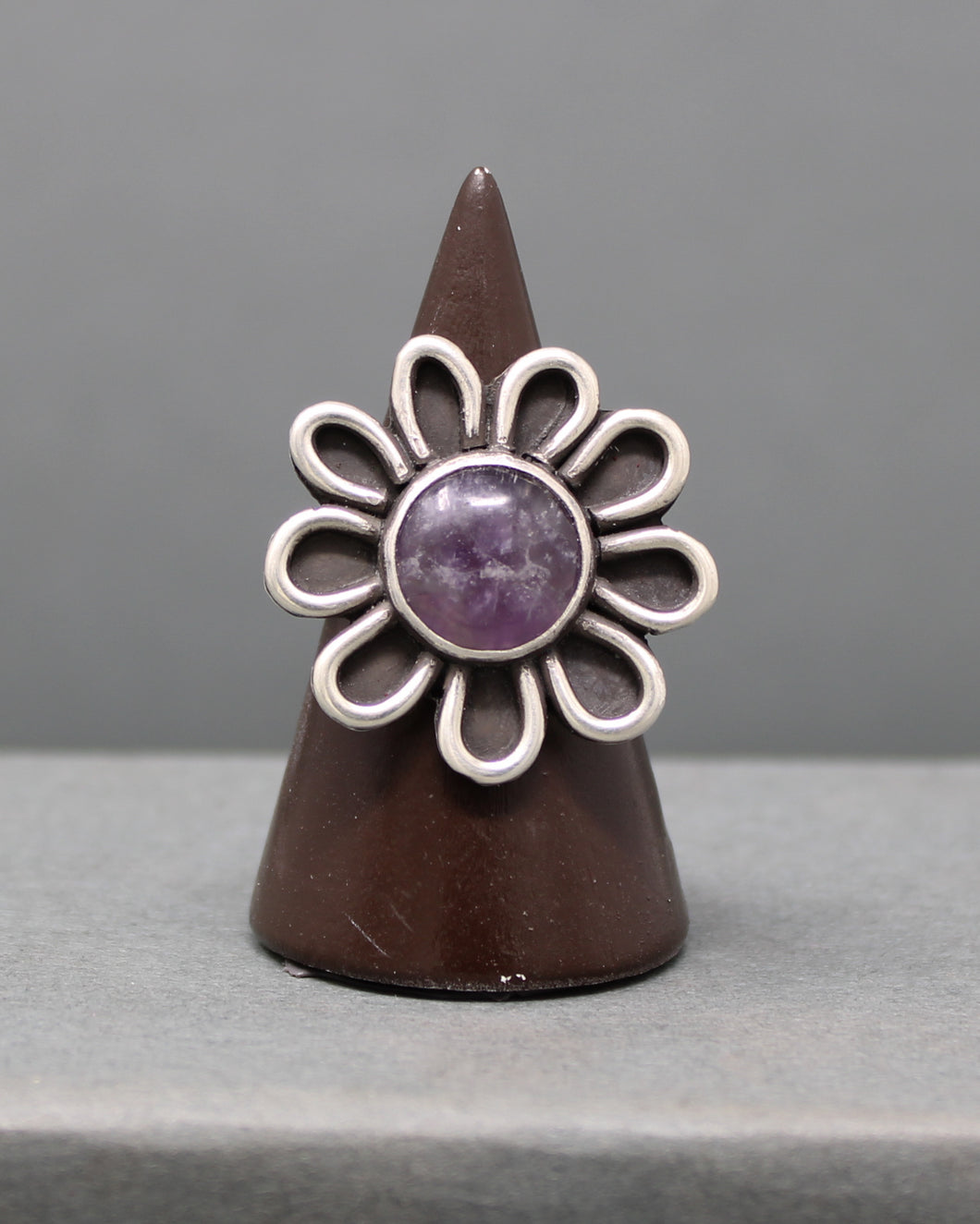 Amethyst Flower Ring size 9