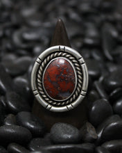 Load image into Gallery viewer, Red Moss Agate Ring size 9.5