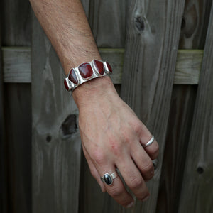 Five Red Jasper Cuff