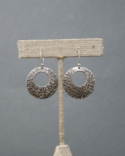 Textured Circle Cutout Earrings