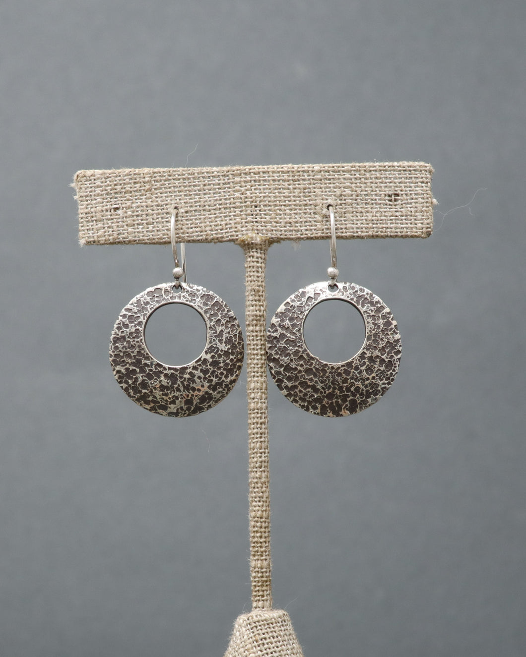 Textured Circle Cutout Earrings