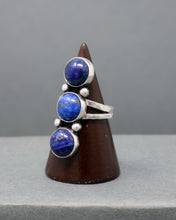 Load image into Gallery viewer, Triple Lapis Lazuli Ring size 8