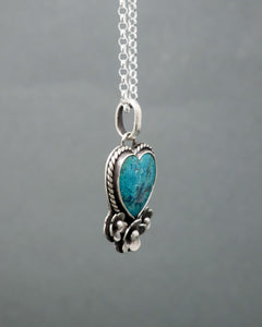 Shattuckite Heart Necklace
