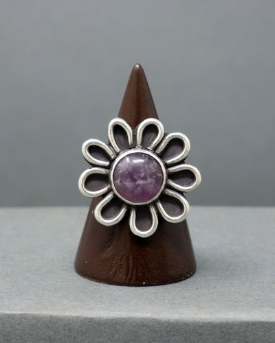 Amethyst Flower Ring size 9