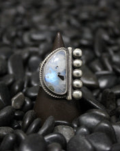 Load image into Gallery viewer, Dotted Moonstone Ring size 7.75