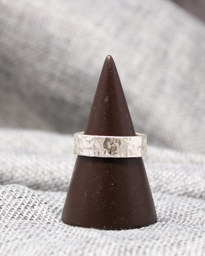 Flat Hammered Ring Band