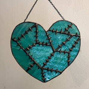 Teal Sutured Heart