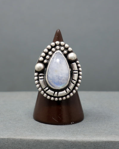 Moonstone Pear Ring size 8