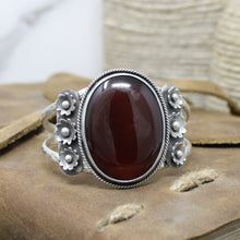 Load image into Gallery viewer, Carnelian Floral Cuff