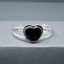 Load image into Gallery viewer, Onyx Heart Split Cuff