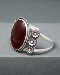Carnelian Floral Cuff