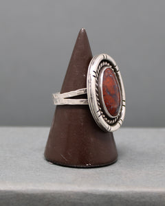 Red Moss Agate Ring size 9.5