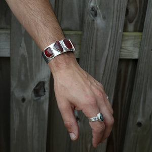 Five Red Jasper Cuff