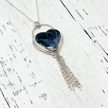 Load image into Gallery viewer, Pietersite Heart with Chain Dangles