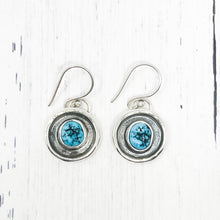 Load image into Gallery viewer, Circular Framed Turquoise Earrings