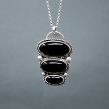 Load image into Gallery viewer, Triple Onyx Necklace