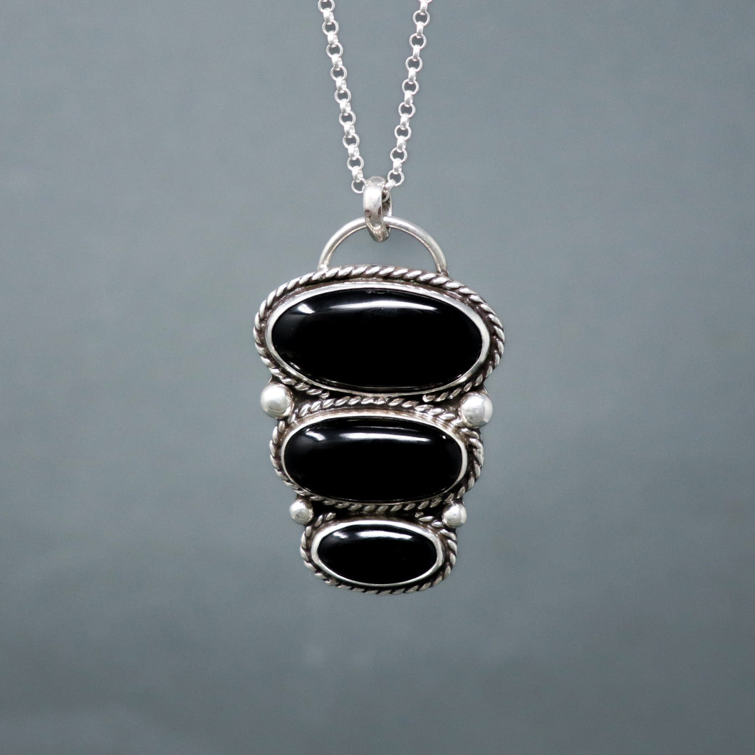 Triple Onyx Necklace