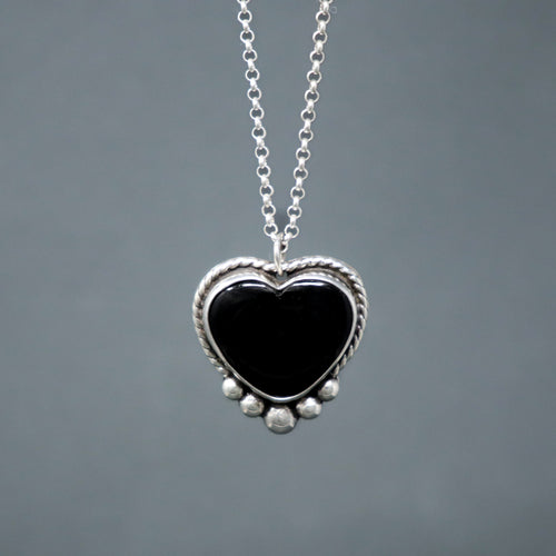 Onyx Heart Necklace