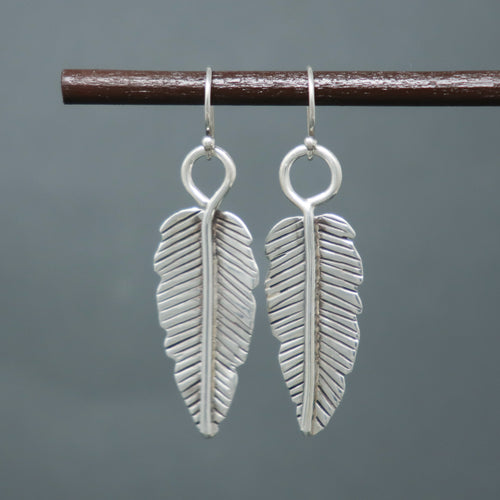 Silver Feather Earrings