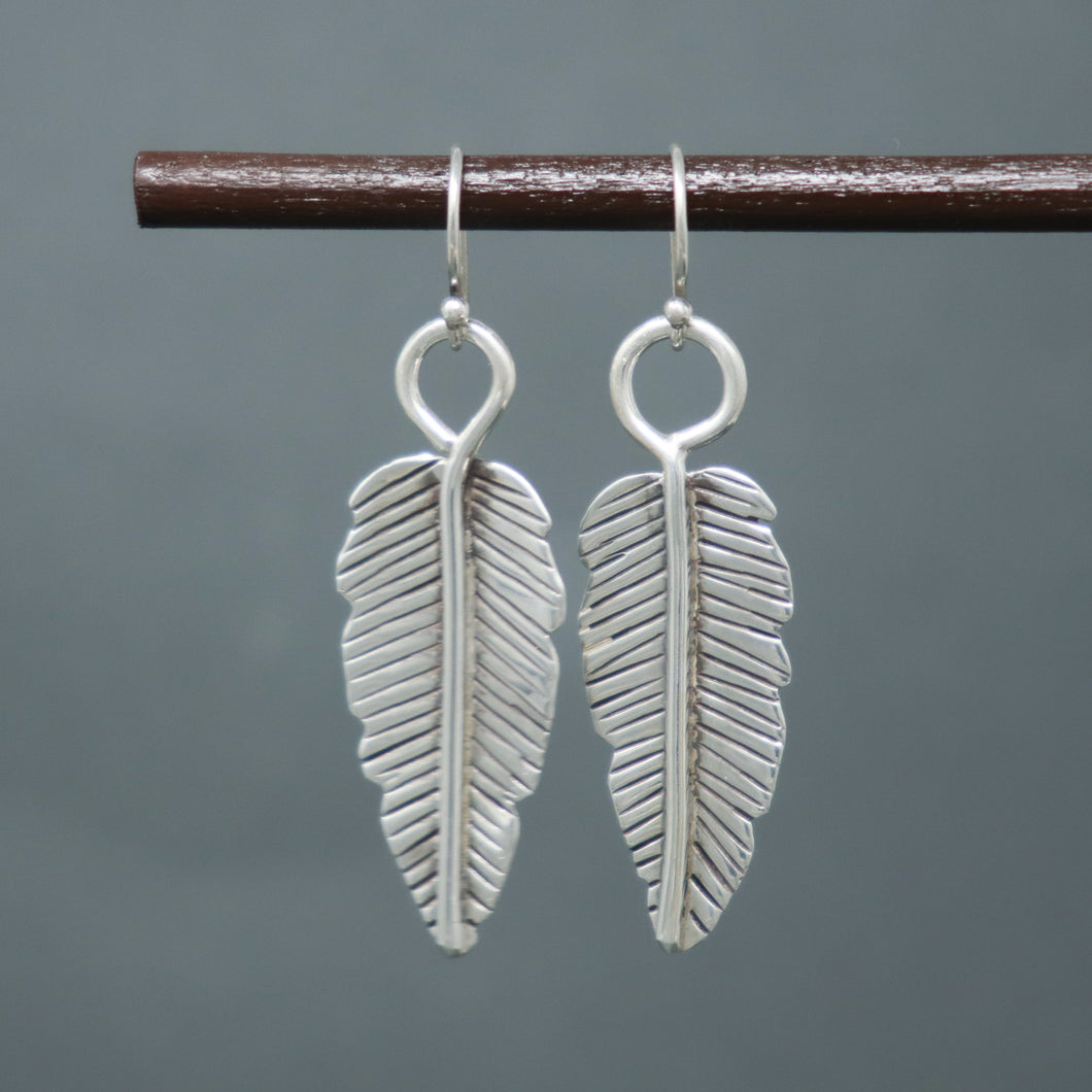 Silver Feather Earrings