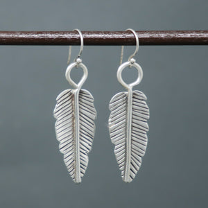 Silver Feather Earrings