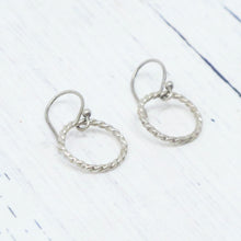 Load image into Gallery viewer, Small Twisted Wire Circle Earrings