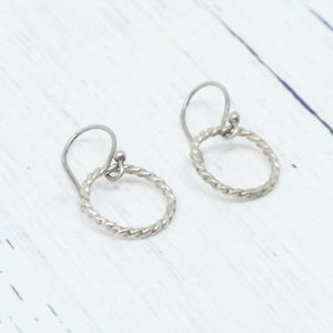 Small Twisted Wire Circle Earrings