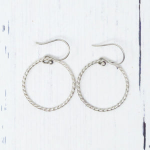 Twisted Wire Circle Earrings