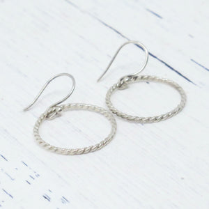 Twisted Wire Circle Earrings