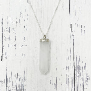 Clear Crystal Healing Stone Necklace