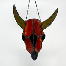 Load image into Gallery viewer, Red and Black Cow Skull